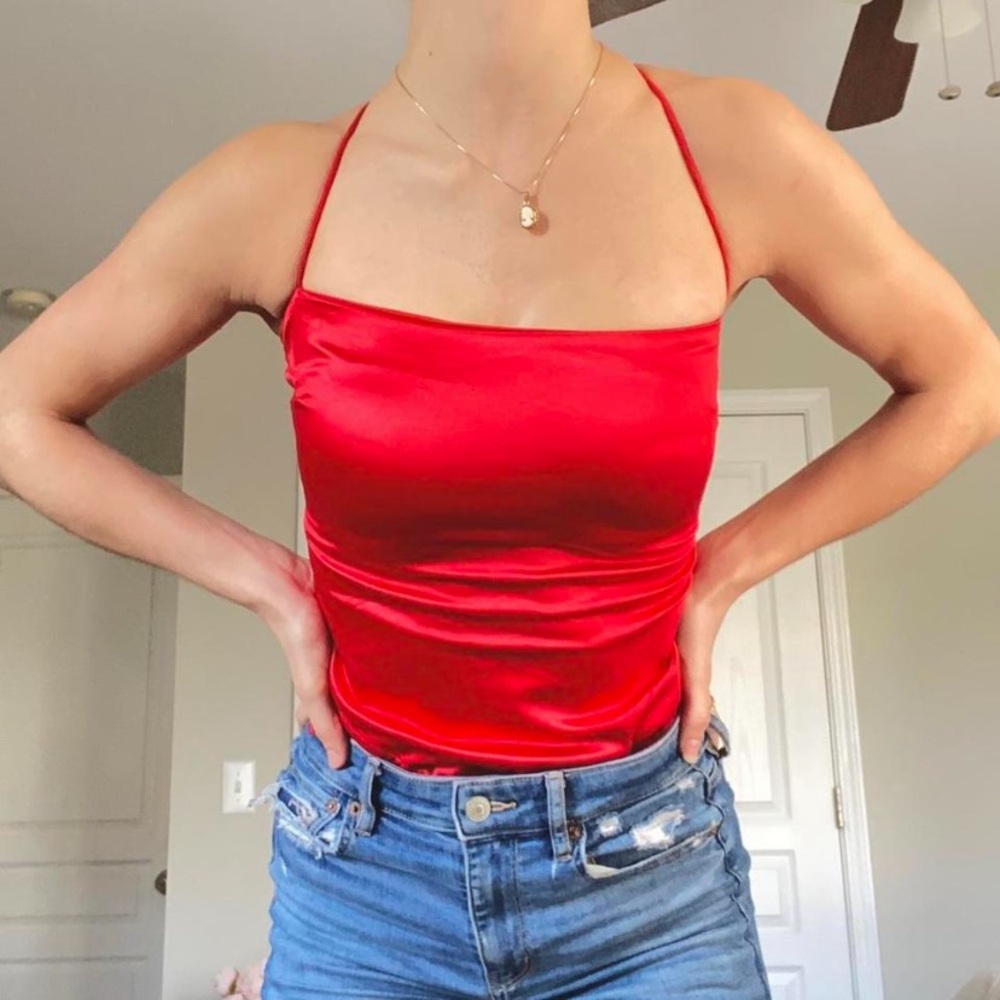 Princess Polly Red size 8 (M/L) Gracie Bodysuit NWT ❤️💄💋